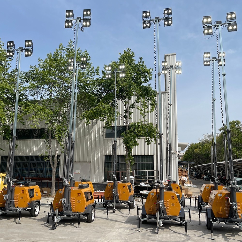 Eight 9-meter mobile lighting towers of Shandong Sitouruike Company have been exported to the city of Carrara, Italy.
